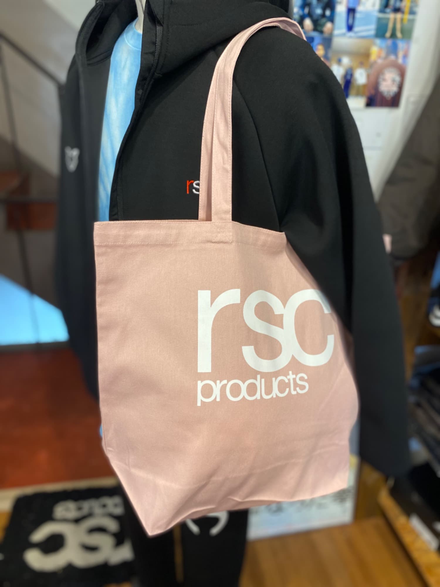 オフピンクとミントグリーンのトートバック 画像1-3｜rsc products公式ウェブサイト